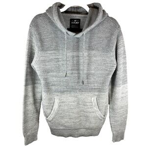 XRAY Jeans Mens Gray Marled Knit Pullover Hoodie Sweater Small